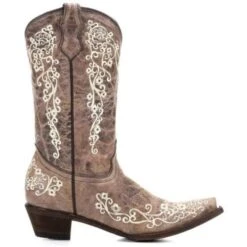 Corral Boots Corral Children’s Brown With Bone Embroidery Cowgirl Boots A2773 -Corral Boots 12 436fe91a e417 477b 8a94 39c7db0b06cf