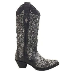 Corral Boots Corral Ladies Black & Grey Inlay Embroidery & Studs Boots A3320 -Corral Boots 1 b2d15565 f05e 4ec8 80f5 17135efb1ad2