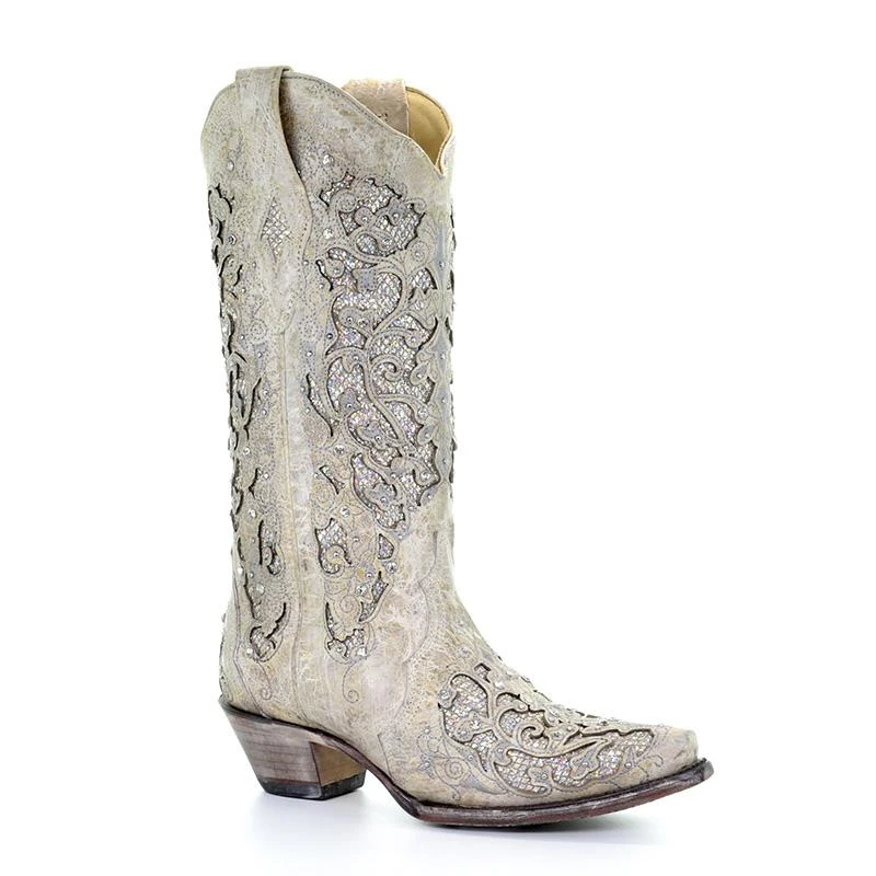 Corral Boots Women’s Corral Western Wedding Boots Handcrafted White 1 Corral Boots Women’s Corral Western Wedding Boots Handcrafted White