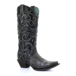 Corral Boots Women’s Corral Western Boots Black Overlay Full Studs Handcrafted