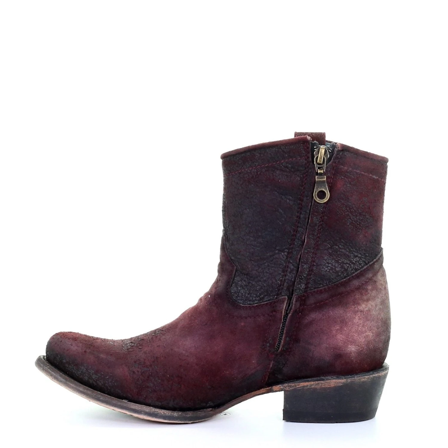 Corral Boots Corral Ladies Wine Red Lamb Round Toe Shortie Ankle Boots C3416 4 Corral Boots Corral Ladies Wine Red Lamb Round Toe Shortie Ankle Boots C3416 - Image 4