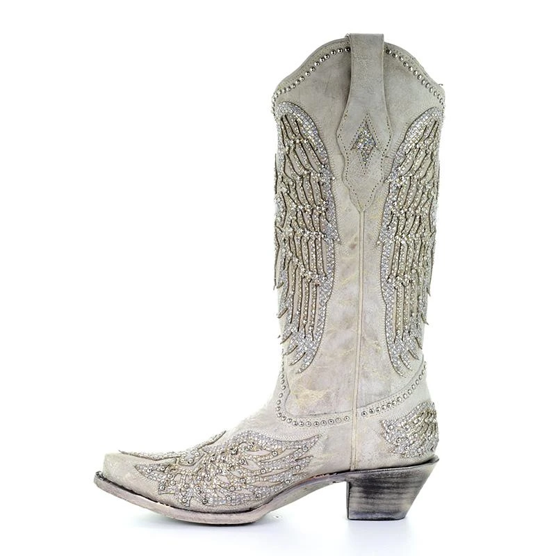 Corral Boots Women’s Corral Wings And Cross Western Boots Handcrafted White 3 Corral Boots Women’s Corral Wings And Cross Western Boots Handcrafted White - Image 3