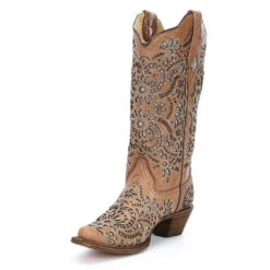 Corral Boots Corral Ladies Josefina Brown Glitter Inlay Boots A3352 -Corral Boots A3352 2