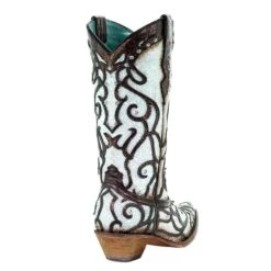 Corral Boots Corral Ladies Sky Blue Inlay And Studded Western Boots C3460 -Corral Boots A3460 3