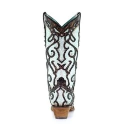 Corral Boots Corral Ladies Sky Blue Inlay And Studded Western Boots C3460 -Corral Boots A3460 4