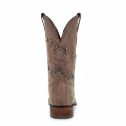 Corral Boots Corral® Men's Brown Woven Barbed Wire Design Square Toe Boots A3532 -Corral Boots A3532c