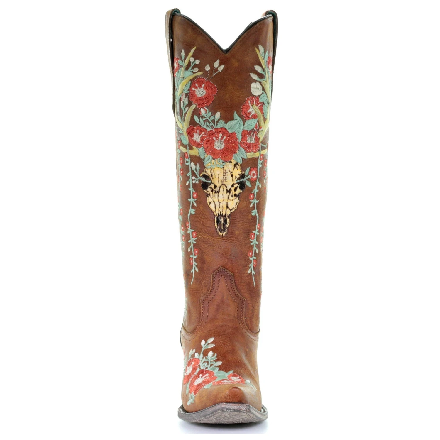 Corral Boots Corral Ladies Juliet Tan Deer Skull Floral Embroidery Boots A3620 6 Corral Boots Corral Ladies Juliet Tan Deer Skull Floral Embroidery Boots A3620 - Image 6