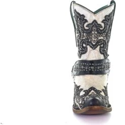 Corral Boots Women’s Corral Western Boots Handcrafted White Black -Corral Boots A3973 ALTA04