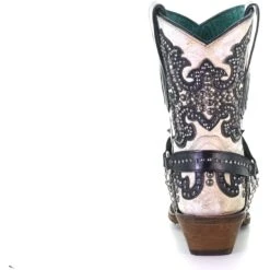 Corral Boots Women’s Corral Western Boots Handcrafted White Black -Corral Boots A3973 ALTA10