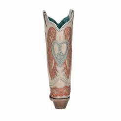 Corral Boots Corral Ladies Studded Bone Heart & Wings Overlay Western Boots A4236 -Corral Boots A42363