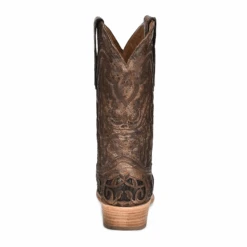 Corral Boots Corral® Men's Brown Exotic Alligator Inlay & Embroidered Western Boots -Corral Boots A4c