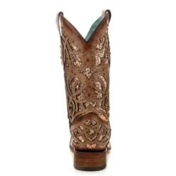Corral Boots Corral Ladies Marsha Square Orix Glittered Inlay & Studs Boots C3275 -Corral Boots C3275 2