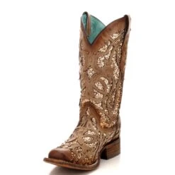 Corral Boots Corral Ladies Marsha Square Orix Glittered Inlay & Studs Boots C3275 -Corral Boots C3275 4