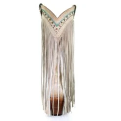 Corral Boots Corral Ladies Bone Multicolor Crystal And Fringe Snip Toe Boots C3424 -Corral Boots C3424 2