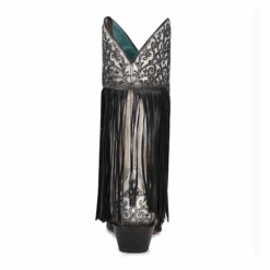 Corral Boots Corral® Ladies Black & White Overlay Fringed Boots C3877 -Corral Boots C3877C