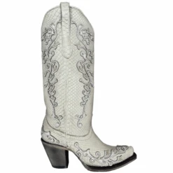 Corral Boots Corral® Ladies "Anna" White Python Overlay & Embroidery Wedding Boots A4357 -Corral Boots My project 1 39 789
