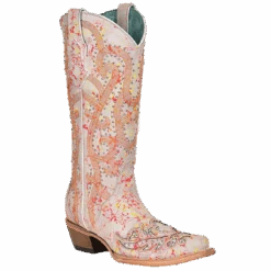 Corral Boots Corral® Ladies Multicolor Overlay Neon Black Light Snip Toe Boots C3980