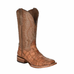 Corral Boots Corral Men's Cognac Caiman Patchwork Wide Square Toe Boots L5950