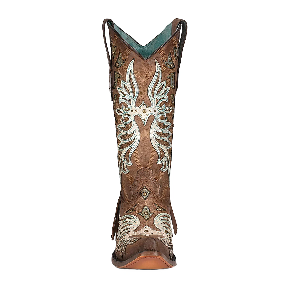Corral Boots Corral Ladies Brown & Fringe Western Snip Toe Boots C3904 3 Corral Boots Corral Ladies Brown & Fringe Western Snip Toe Boots C3904 - Image 3