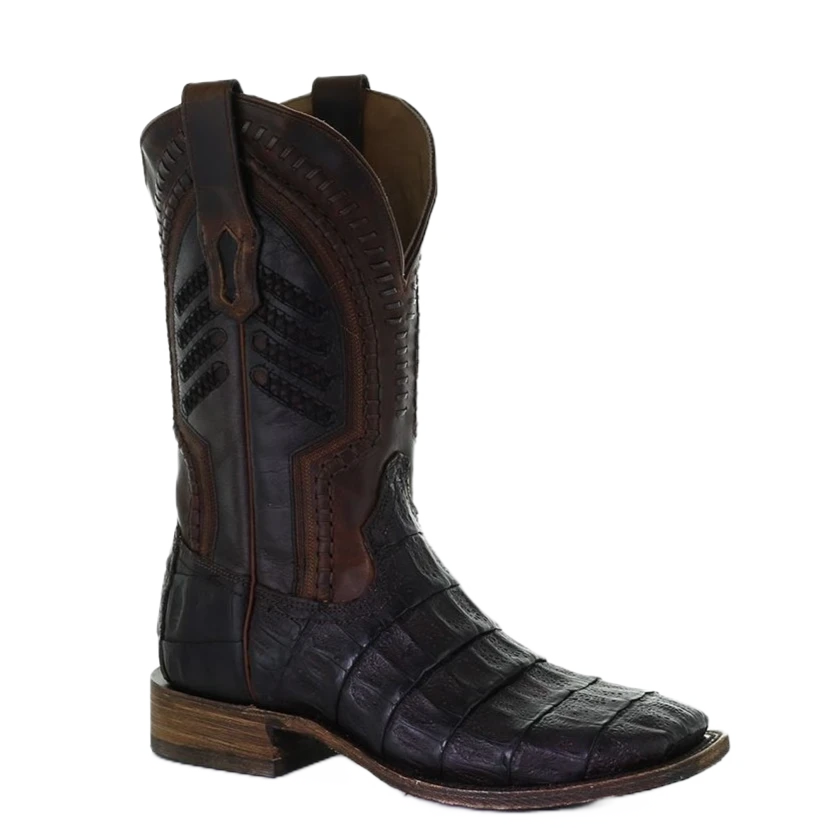 Corral Boots Corral Men's Oil Brown Caiman Embroidered Square Toe Boots A3878 1 Corral Boots Corral Men's Oil Brown Caiman Embroidered Square Toe Boots A3878