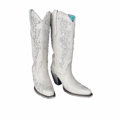 Corral Boots Corral® Ladies "Anna" White Python Overlay & Embroidery Wedding Boots A4357 -Corral Boots Myproject 2023 04 14T090502.876