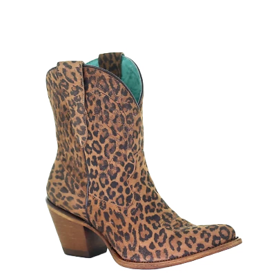 Corral Boots Corral Ladies Leopard Print Embroidery Ankle Boots E1650 1 Corral Boots Corral Ladies Leopard Print Embroidery Ankle Boots E1650