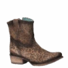 Corral Boots Corral Ladies Brown Leopard Print Round Toe Booties C3627