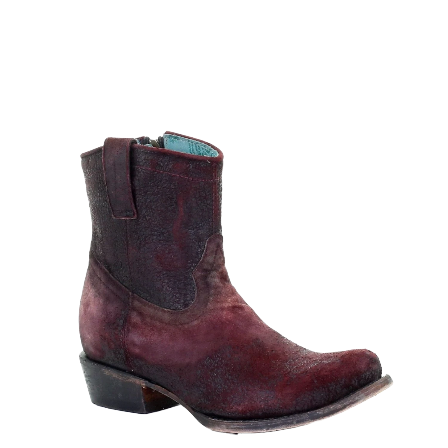 Corral Boots Corral Ladies Wine Red Lamb Round Toe Shortie Ankle Boots C3416 1 Corral Boots Corral Ladies Wine Red Lamb Round Toe Shortie Ankle Boots C3416