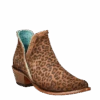 Corral Boots Corral Ladies Brown Leopard Print With Studs Ankle Bootie Z2003