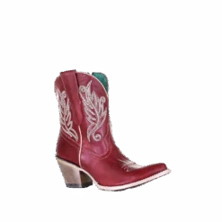 Corral Boots Corral Ladies Red Embroidered Zip Up Ankle Boots E1667