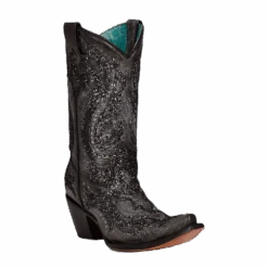 Corral Boots Corral Ladies Black Stud & Crystal Overlay Western Boots C3826