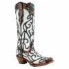 Corral Boots Corral Ladies Sky Blue Inlay And Studded Western Boots C3460
