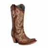 Corral Boots Corral Ladies Cognac Overlay & Studs With Crystals Western Boots C3825