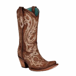 Corral Boots Corral Ladies Cognac Overlay & Studs With Crystals Western Boots C3825
