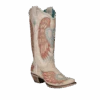 Corral Boots Corral Ladies Studded Bone Heart & Wings Overlay Western Boots A4236