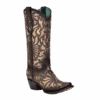 Corral Boots Corral Ladies Embroidery With Black & Gold Inlay Western Boots C3814