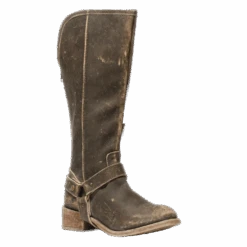 Corral Boots Corral Ladies Distressed Brown Tall Harness Boots P5100