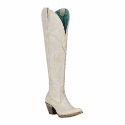 Corral Boots Corral Ladies Over The Knee Distressed White Western Boots A4311