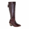 Corral Boots Corral Ladies Burgundy Woven & Zippered Leather Tall Top Boots F1198