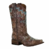 Corral Boots® Girl's Vintage Aztec Bronze & Turquoise Western Boots E1052