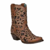 Corral Boots Corral Ladies Glitter Inlay And Studs Tan Ankle Boots A4278