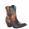Corral Boots Corral Ladies Chocolate And Tan Shadow Ankle Boot W/ Western Embroidery E1651