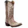 Corral Boots Corral Children’s Brown With Bone Embroidery Cowgirl Boots A2773