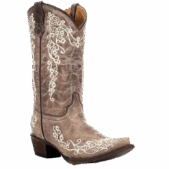 Corral Boots Corral Children’s Brown With Bone Embroidery Cowgirl Boots A2773