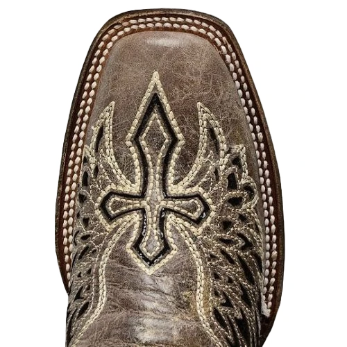 Corral Boots Corral Ladies Brown/Black Wing & Cross Sequence Square Toe Boots A1197 2 Corral Boots Corral Ladies Brown/Black Wing & Cross Sequence Square Toe Boots A1197 - Image 2