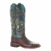 Corral Boots Corral Ladies Brown & TurquoiseEmbroidery & Studs Boots A4059