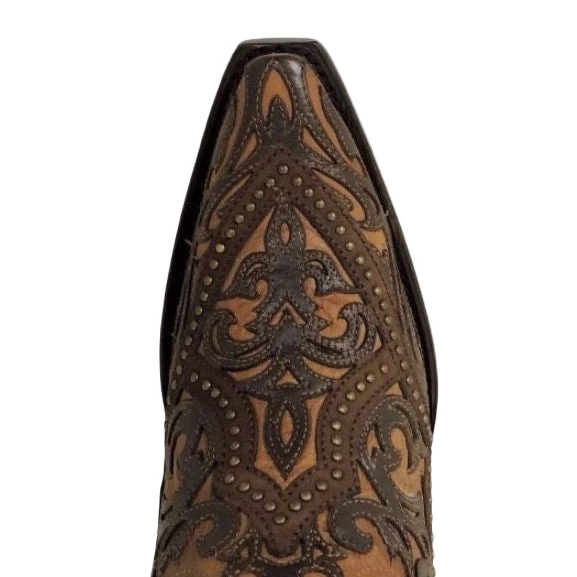 Corral Boots Corral Ladies Brown Full Overlay And Stud Boots G1309 2 Corral Boots Corral Ladies Brown Full Overlay And Stud Boots G1309 - Image 2