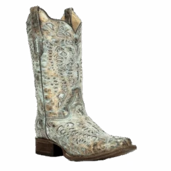 Corral Boots Corral Ladies Sabrina Metallic Bronze & Turquoise Glitter Boots A2955