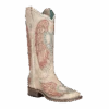 Corral Boots Corral Ladies Studded Bone Heart & Wing Cream Square Toe BootsA4314