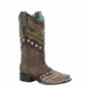 Corral Boots Corral Ladies Sand Overlay Embroidery & Studs Boots A3740
